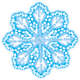 Schneeflocke weiß blau hitschies