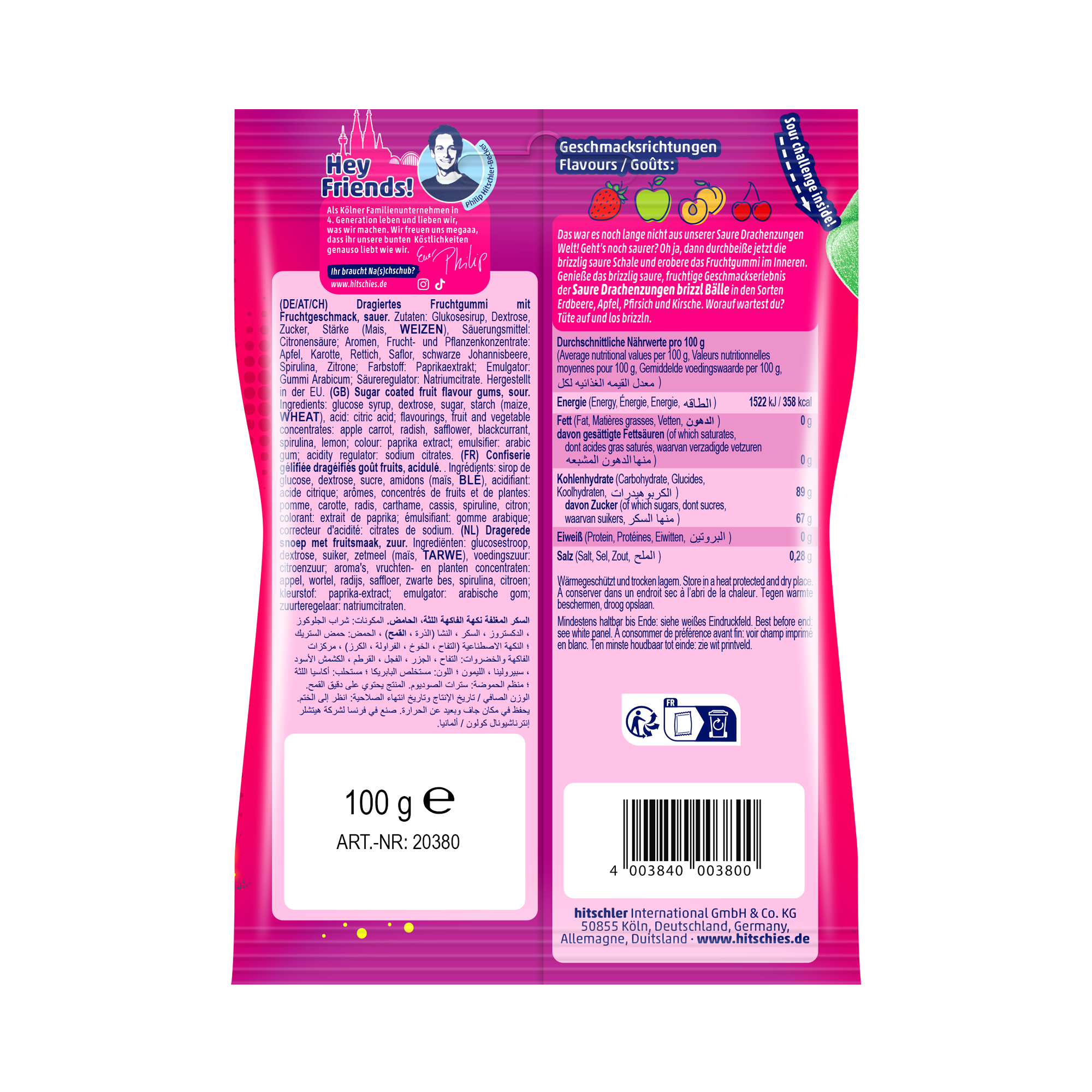 Saure Drachenzungen brizzl Bälle mit knackiger Hülle und weichem Kern 100g