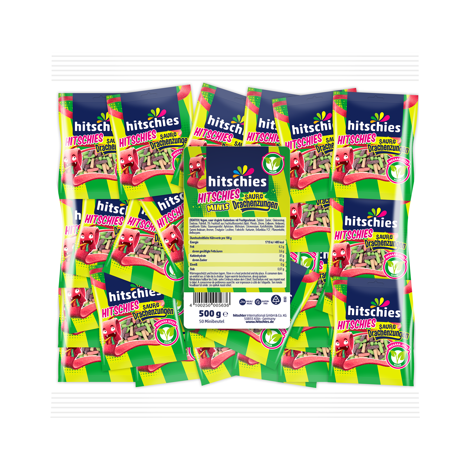 HITSCHIES Sour Dragon Tongues Vegan Multipack 